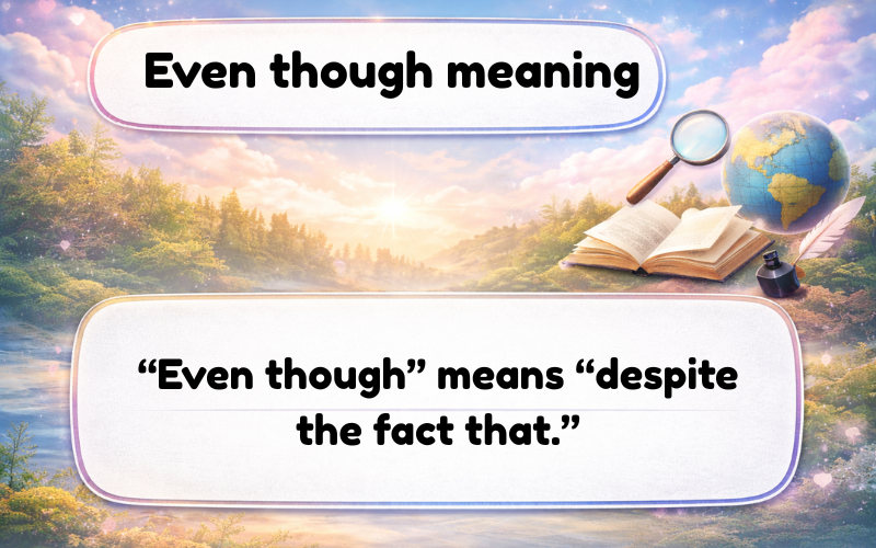 even though meaning